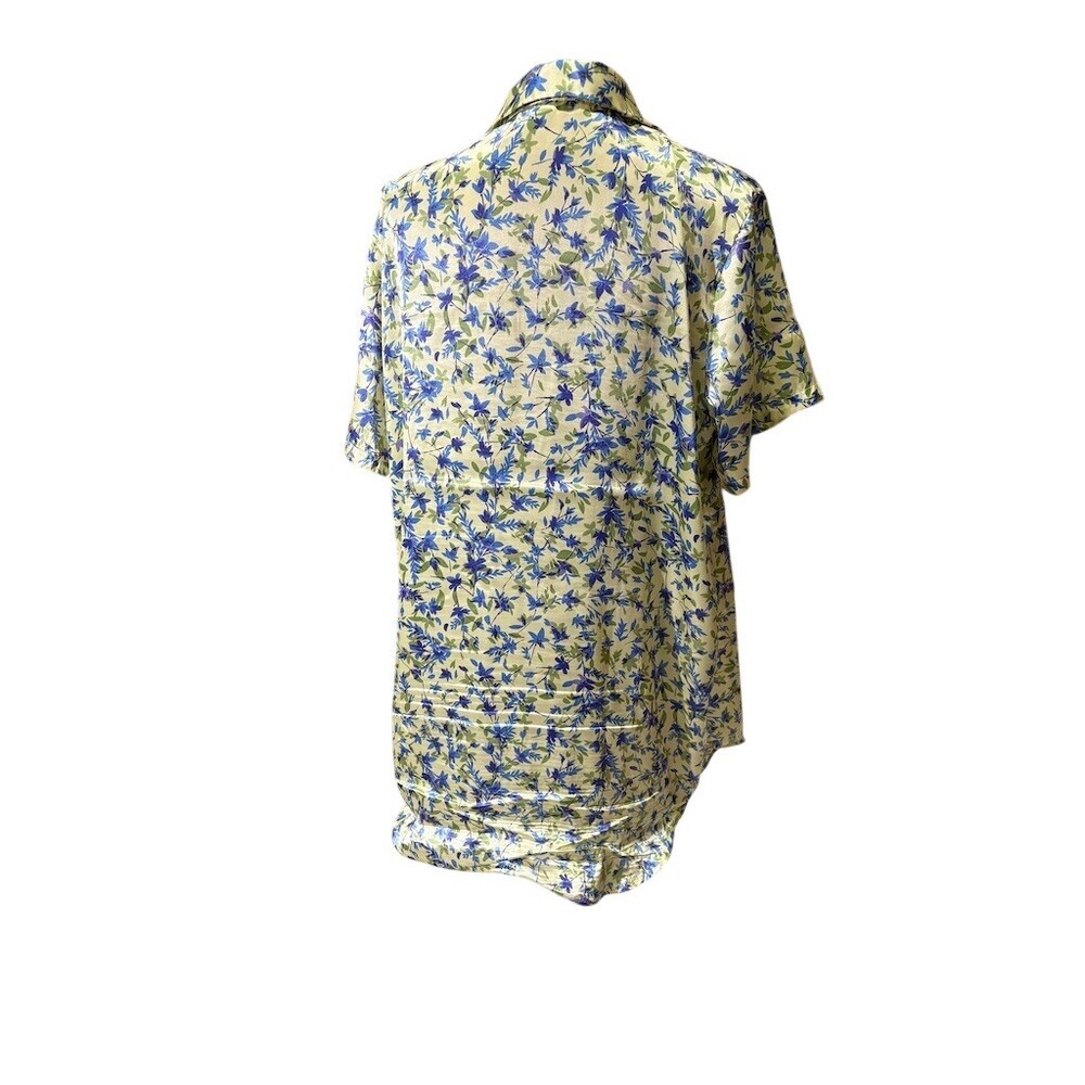 Cacique Sleepshirt Nightgown Womens Plus 14/16 Green Blue Floral Button - Picture 6 of 7